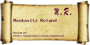 Moskovitz Roland névjegykártya